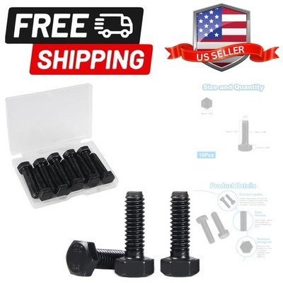 M10 Hex Bolts, M10-1.5 x 40mm Hex Head Bolts, Carbon Steel Grade 8.8, Black O...
