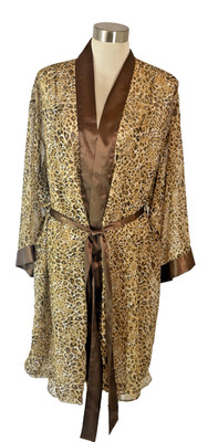 Etonne by Sarah Richards 2Pc Leopard Nightgown & Robe  WOMENS 22W/24W