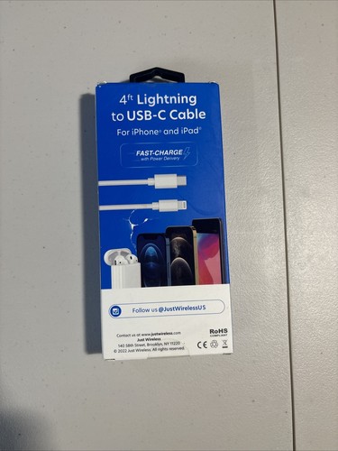 Just Wireless 4ft iPhone To USB-C Charging Cable - Fast Charge - Picture 3 of 4