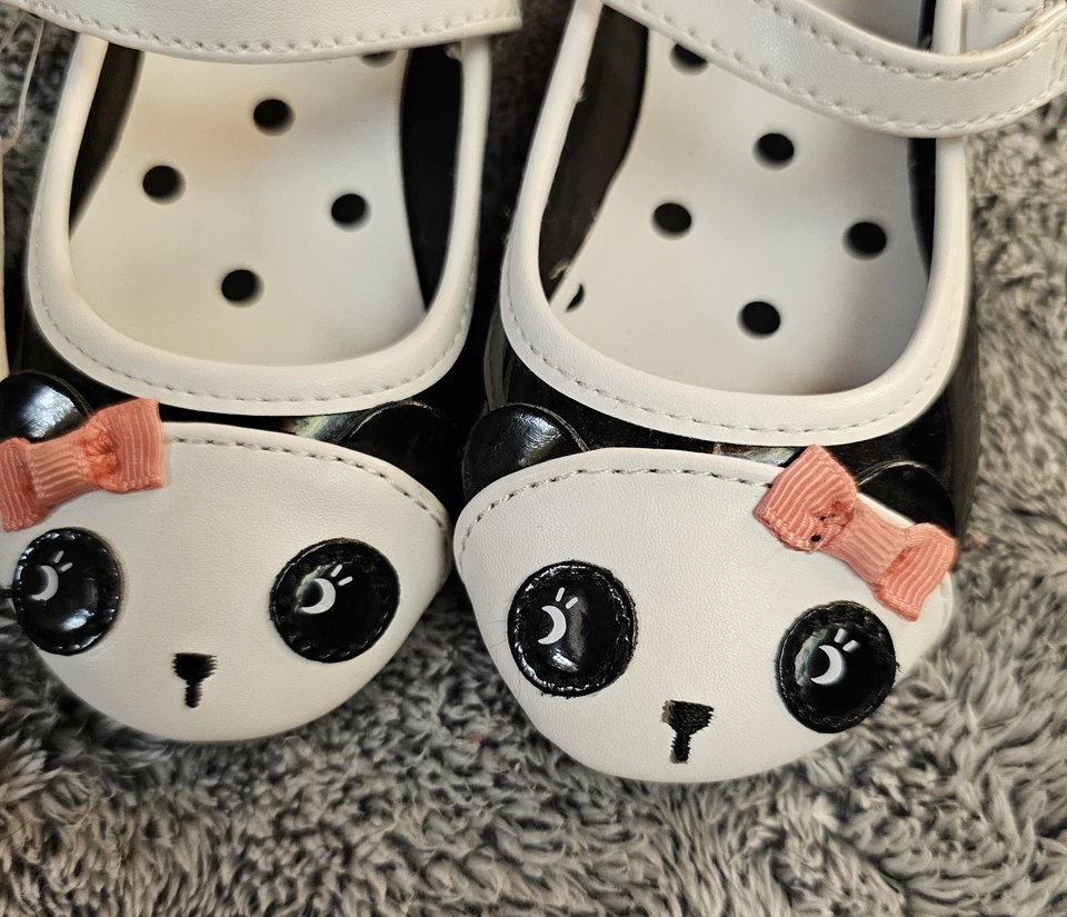 GYMBOREE ребенка ясельного возраста девочки размер 7 черный белый розовый панда MARY JANES платье туфли с Ярлыками - Изображение 3 из 4