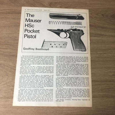 GUNS52 G. BOOTHROYD ARTIKEL ''DIE MAUSER HSC TASCHENPISTOLE''