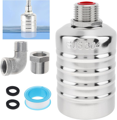 Float Valve, 304 Stainless Steel 1/2Inch to 3/4Inch Auto Fill Shut off Water Flo