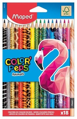 Colorpeps Animals dreieckige Buntstifte 18 Stück Maped 832218