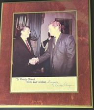 President Ronald Reagan Signed Plaque Auto New York Mets Rusty Staub JSA LOA