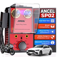 12v Car Ignition Spark Plug Tester Dual Holes Ignition Coil Tester Analyzer USA