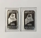 2 U.S. State Silver bar .999 1ozt Proof - ME/Maine - 001023