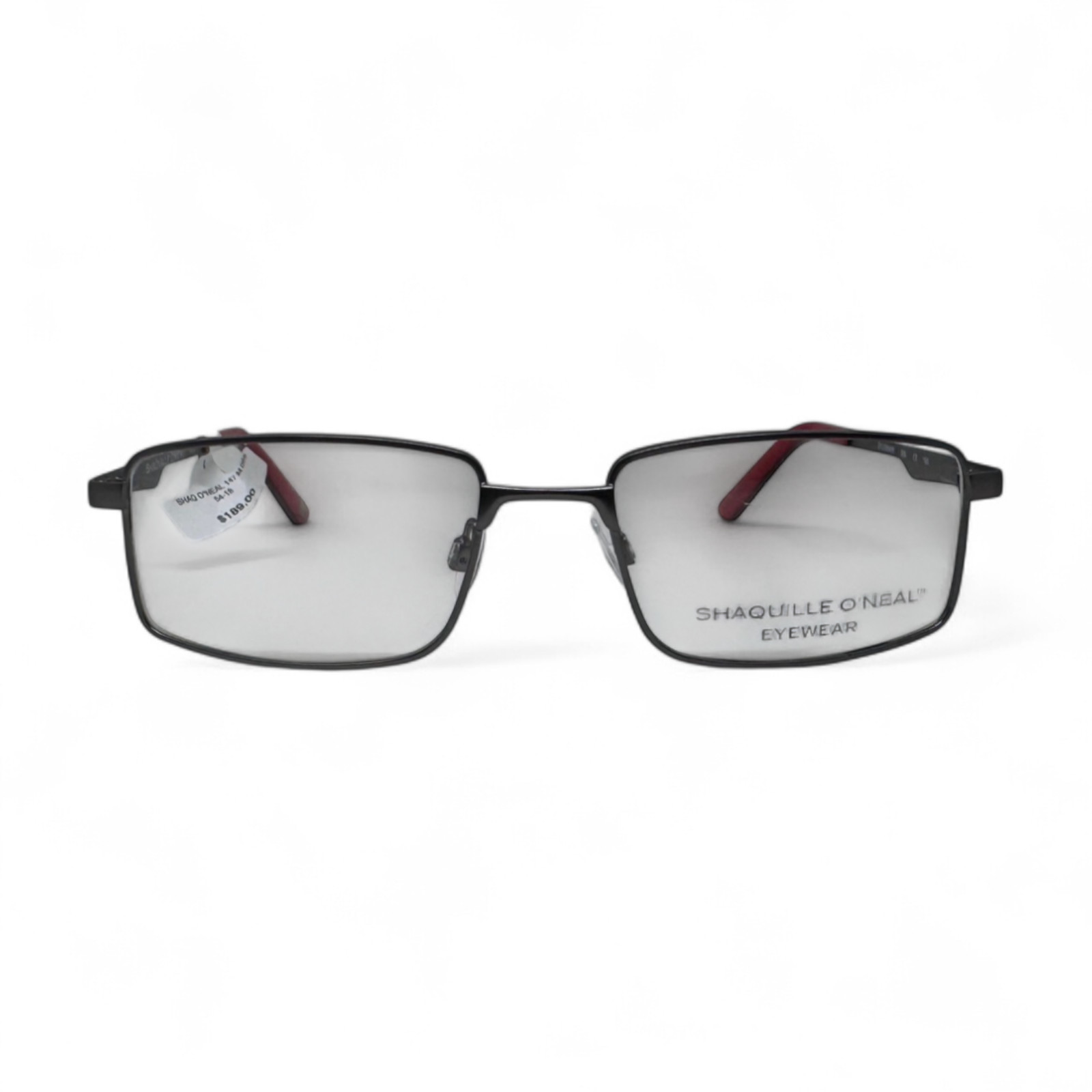 Shaquille O'Neal QD 147M Eyeglasses Frame Gunmetal/Red 54-18-145 - NEW W/TAG