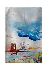 Betsy Drake Dock  Shrimp Kitchen Towel