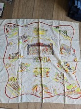 Vintage 50s RENO Nevada Souvenir Novelty Big Print Silk Scarf 28"
