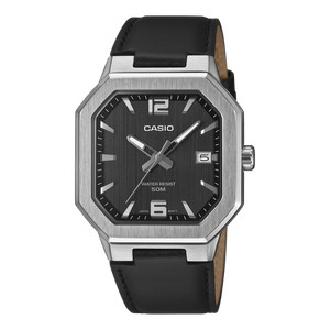 Casio MTP-B195L-1AV Montres hommes Cadran noir Bracelet en cuir véritable 50M montre