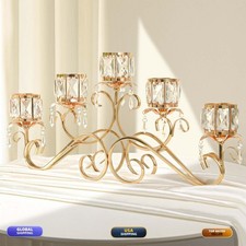 Kolnlala Large Elegant 5 Arms Crystal Bowl Tealight Candle Holder/Candelabra
