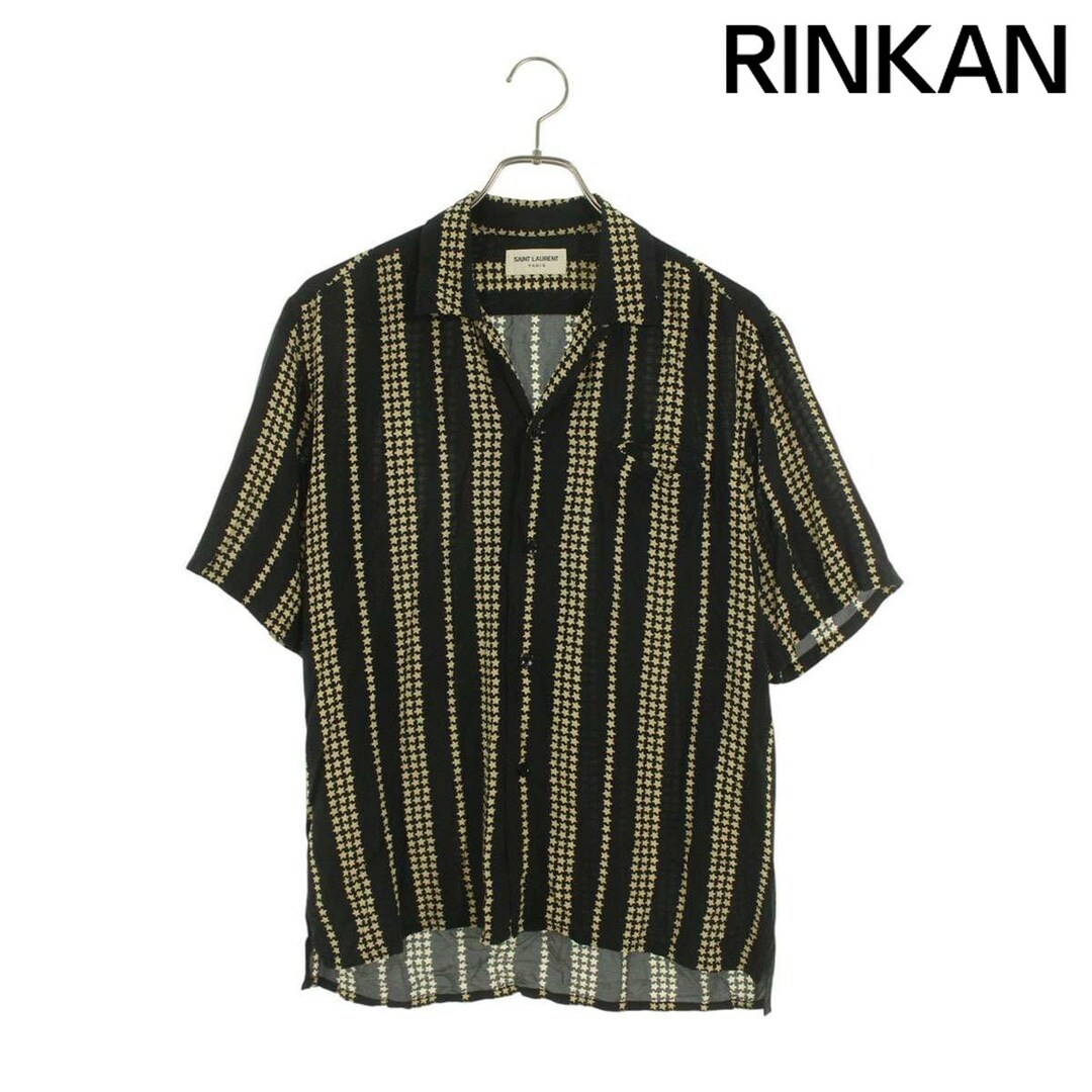 Saint Laurent Paris 507592 Y821U camicia manica corta rayon a righe stella uomo usata