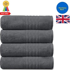 Ultra-Soft Egyptian Cotton Bath Sheets - 4 Pack, Charcoal - 450 GSM Luxury