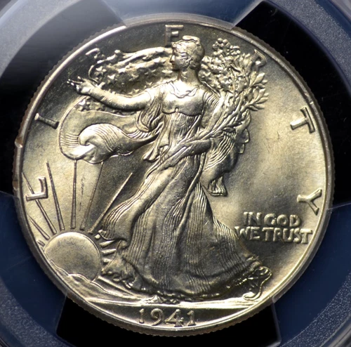 1941 WALKING LIBERTY HALF DOLLAR PCGS MS 65 EXCELLENT STRIKE, LUSTER AND SURFACE