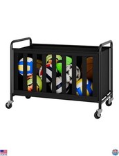 Ball Storage Cart with Wheels, Garage Sports Equipment Organizer for Balls