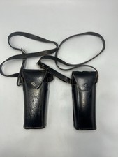 Alte Ledertaschen Funkgerät Tasche, Militär ? , Umhänge Tasche, Braun Leder, 2 x