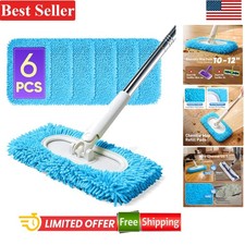 Microfiber Mop Pad Replacement Set - 6 Reusable  Multi-Surface Cleaning Refills