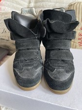 Isabel Marant Over Basket Brazil Sneakers Size 39 Black Leather