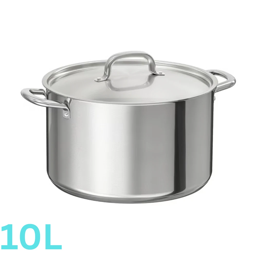 IKEA 365+ Pot with Lid Stainless Steel Induction Stock Soup Cooking Pan 10L