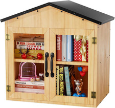Little Library Box Outdoor Free Library Kit, DIY Little Free Library Double Door