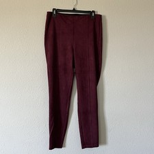Simply Vera Vera Wang Faux Suede Burgundy Pants Size L