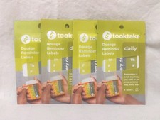 Tooktake Dosage Reminder Labels Daily 4 Labels Each Pack Lot of 4 NEW