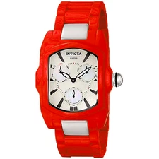Invicta 6614 38mm Lupah Day Date Red Strap RARE Woman's Watch