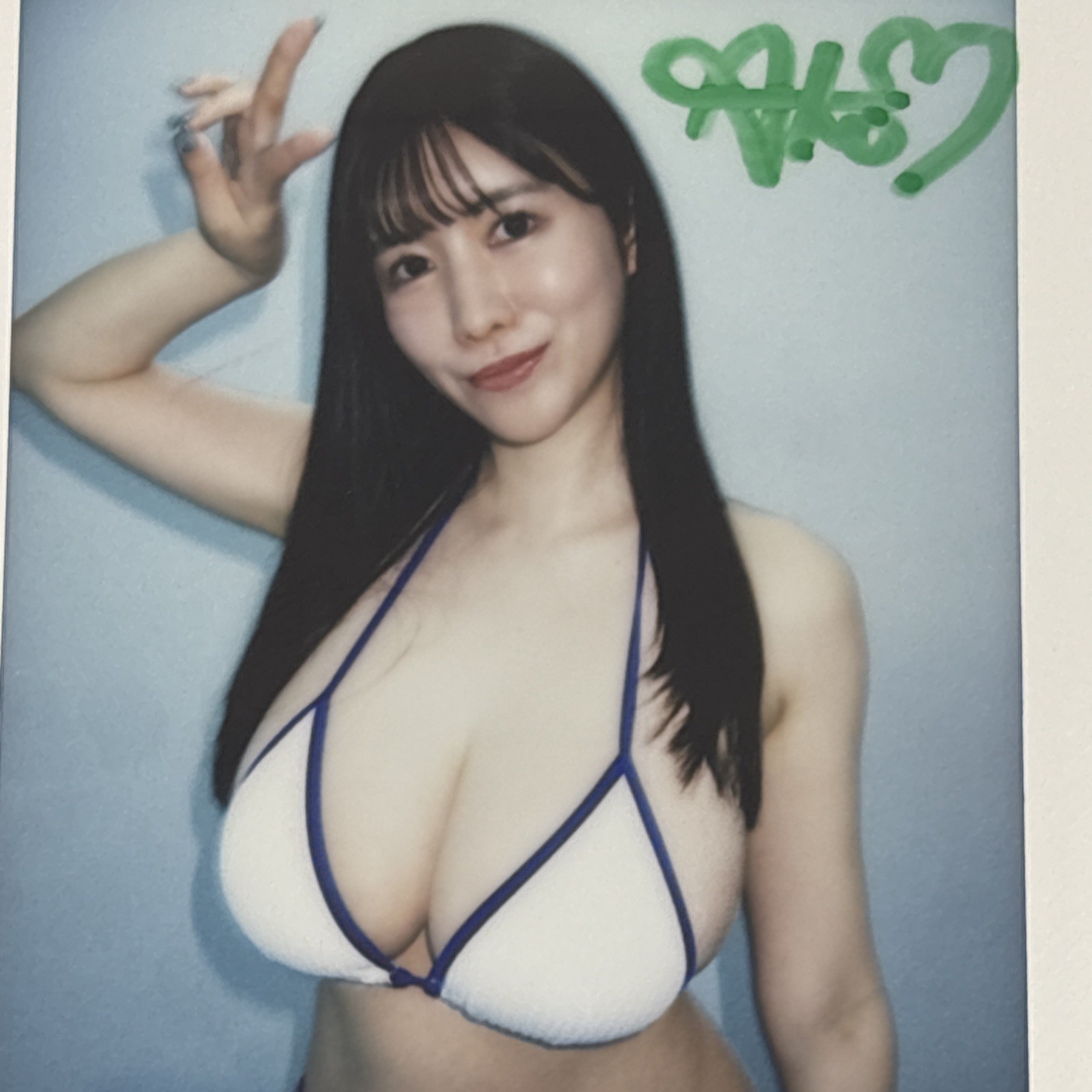 Ako Kimura Autographed Cheki Photo L-cup JAV Japanese AV Adult Idol Rare B