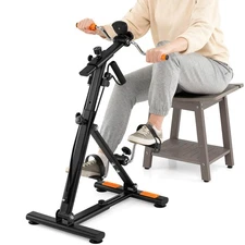 Exercise Bike with Adjustable Resistance, LCD Monitor, Hands and Feet Massage