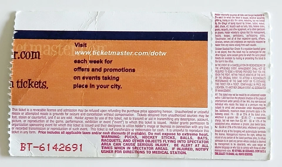 Boleto de concierto para damas Barenaked PNC Bank Arts NJ julio 2001 Foto 2 de 2