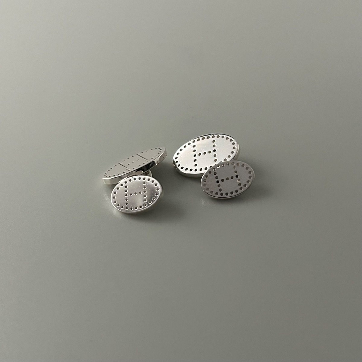 HERMES EVELYN CUFFLINKS Silver 925 Tie Pin Jewelry | eBay