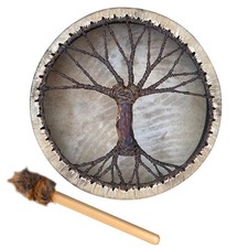 Shaman Drum 10 Inch Handmade Shamanic Drum Hand Drum with Drum Stick Tree of Lif