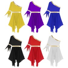 Women's Dancing Costume Irregular Hem Dance Dresses Performance Dress Ballet