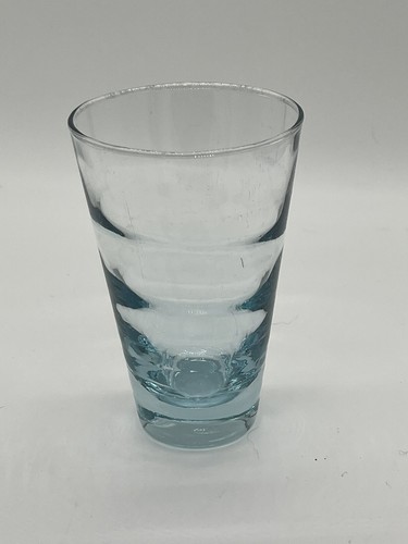 Libbey RIPPLE Aqua Highball Collins Tumbler 5 1/4” Saturn Freda MCM Bubble - Picture 4 of 9