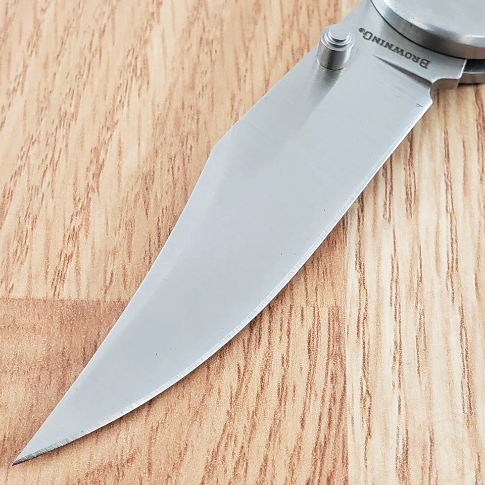 Cuchillo Plegable Browning 3.13" 9Cr13CoMoV Hoja de Acero Marrón Mango de Hueso Plantillado Foto 4 de 4