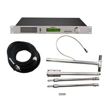 200W 30KM FM transmitter stereo PLL broadcast radio station Range Max Antenna