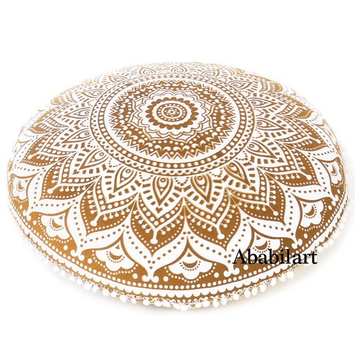 Large Mandala Floor Pillow Ombre Printed Round Bohemian Meditation Cushion Cover - Picture 84 of 105
