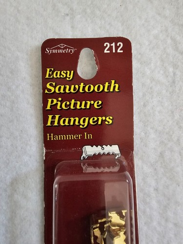Nailess Sawtooth Picture Hanger for Wood, Brass Plated 1" Symmetry 212 - Picture 2 of 6