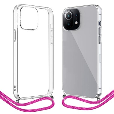 Pink Transparent Case mit Kordel   Perfekter Schutz für dein Smartphone