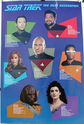 Star Trek: The Next Generation TV Show Crew Bio Poster 1992 NEU UNBENUTZT GEROLLT