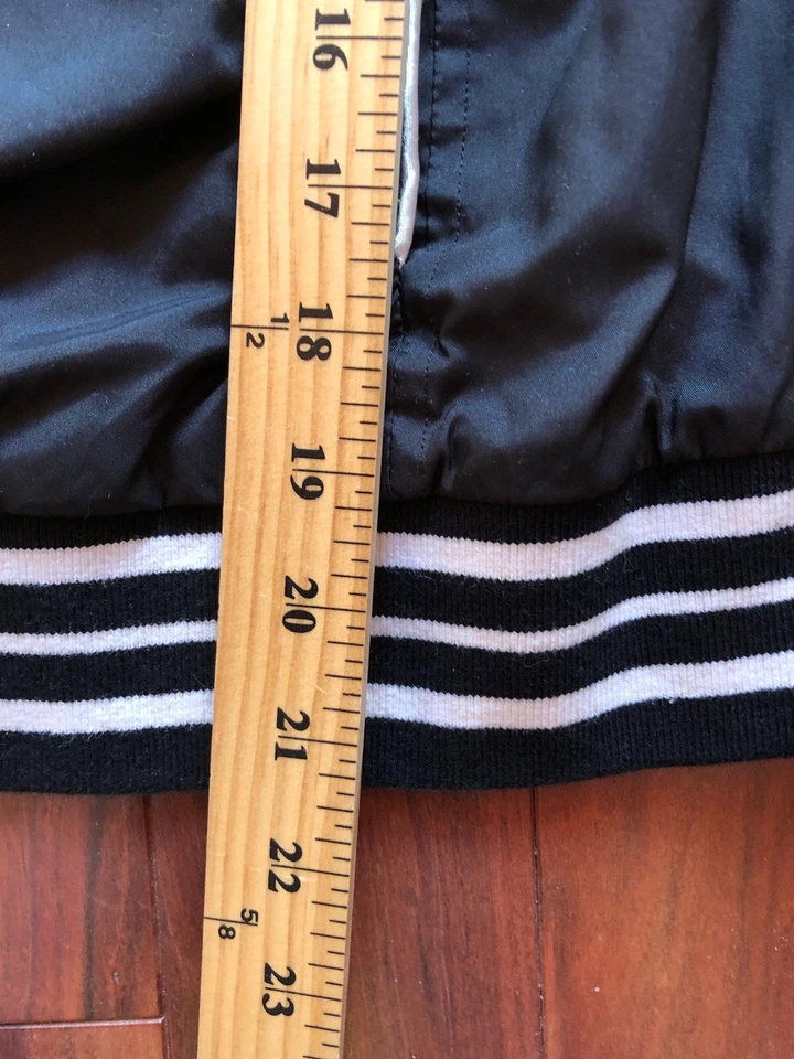 BOSTON PROPER ~ Zip Front Varsity Style Jacket Black & White LARGE sport - Image 3 of 4