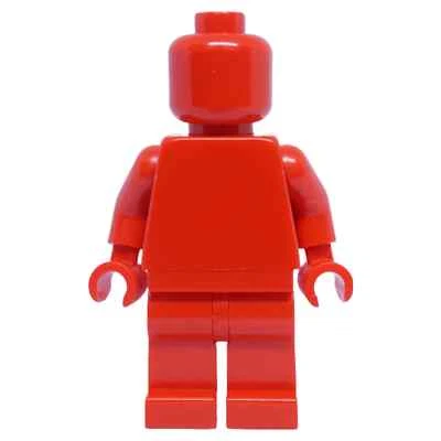 LEGO Red Minifigure Figure Plain Head Body Legs Monochrome Santa Xmas