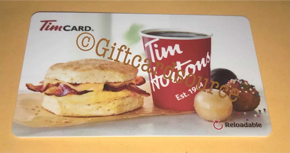 2020 TIM HORTONS COFFEE GIFT CARD BREAKFAST SANDWICH & TIMBITS NO VALUE US  NEW