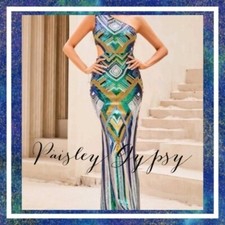 Stunning One Shoulder Sequin Mermaid Formal Gown