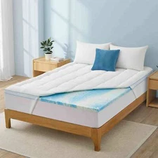 3inch Thick PE Cooling Mattress Topper + Memory Foam for Summer Hot Sleepers