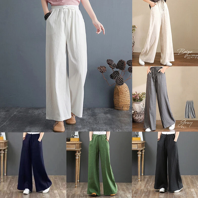 2022 Summer NEW! Women Simple Style Linen and Cotton Cropped Pants |  Osonian Clothing