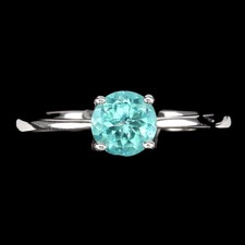 925 Sterling Silver Ring Round Blue Apatite 6mm Gemstone Jewelry 8