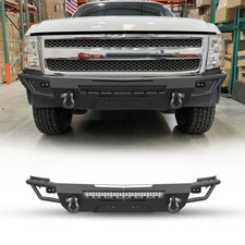 Steel Front Bumper For 2007-2013 Chevy Silverado 1500 W2d-ringspot Lights