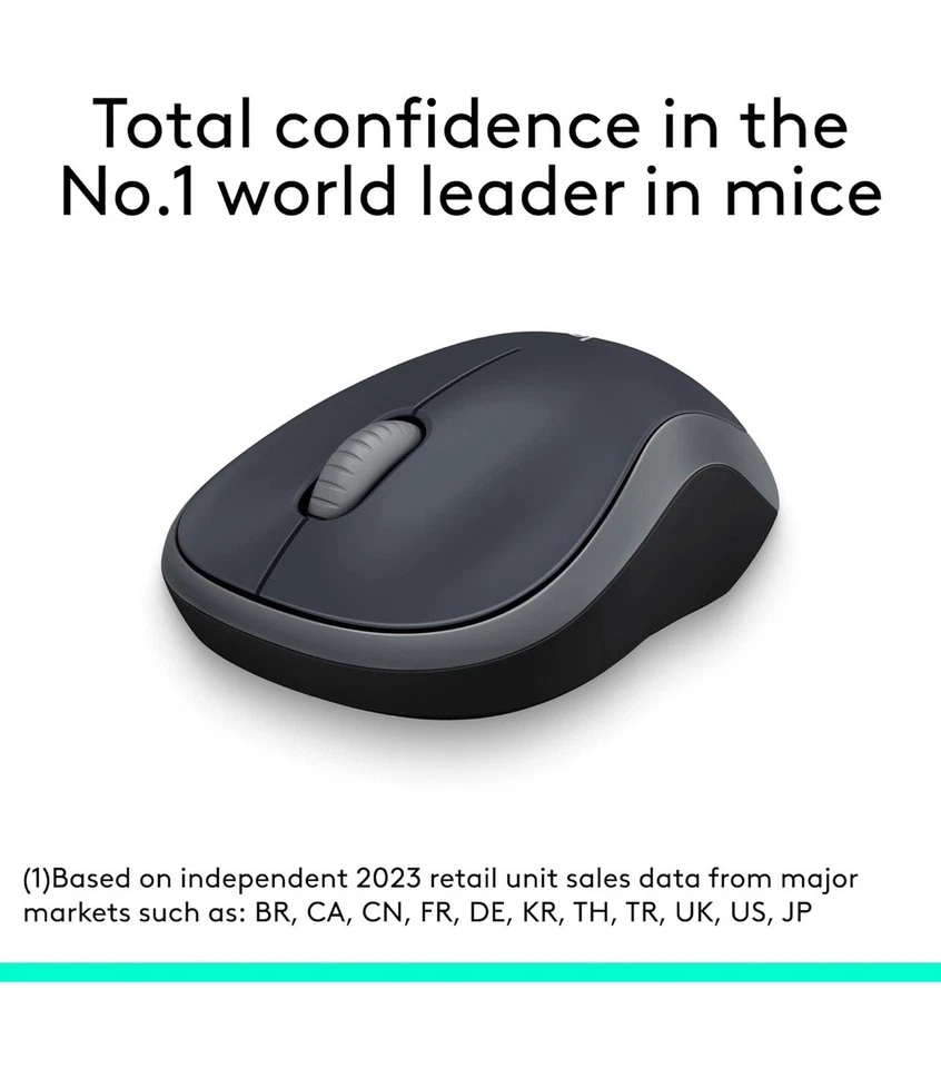 Logitech M185 Wireless Mouse, 2.4GHz with USB Mini Receiver, 12-Month Battery - Image 2 of 4