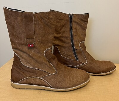 Oliberte This is Africa Brown Calf Hair Zippered Boot Shoes  display picture 1